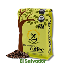Tomorrow’s Coffee bag with whole roasted beans, alternate product view — Tomorrow’s Coffee El Salvador Coffee gallery