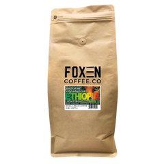 Foxen Ethiopia Yirgacheffe Light Roast coffee in a brown resealable bag — alternate front package photograph