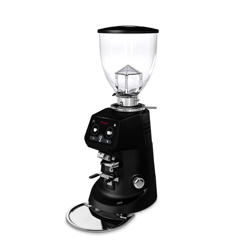 Fiorenzato F64 Evo w/ Dark T Burrs – black grinder front view