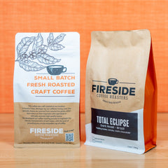 Fireside Total Eclipse Brazil Dark Roast Coffee — coffee package side panel view 3