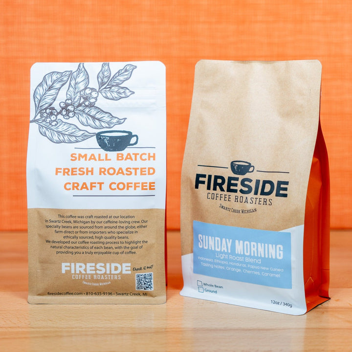 Bag of specialty roast coffee from Ethiopia with notes of Rich Flavors