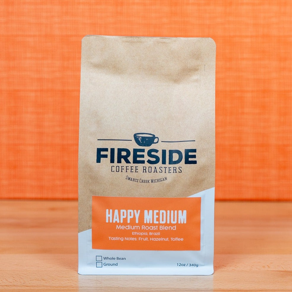 Bag of medium roast coffee from Ethiopia with notes of Rich Flavors