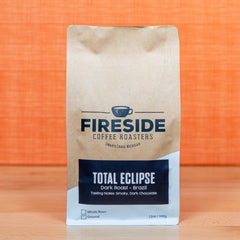 Fireside Total Eclipse Brazil Dark Roast Coffee — coffee package side panel