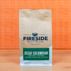 Fireside Colombia Huila Mountain Water Decaf Coffee — coffee package side panel