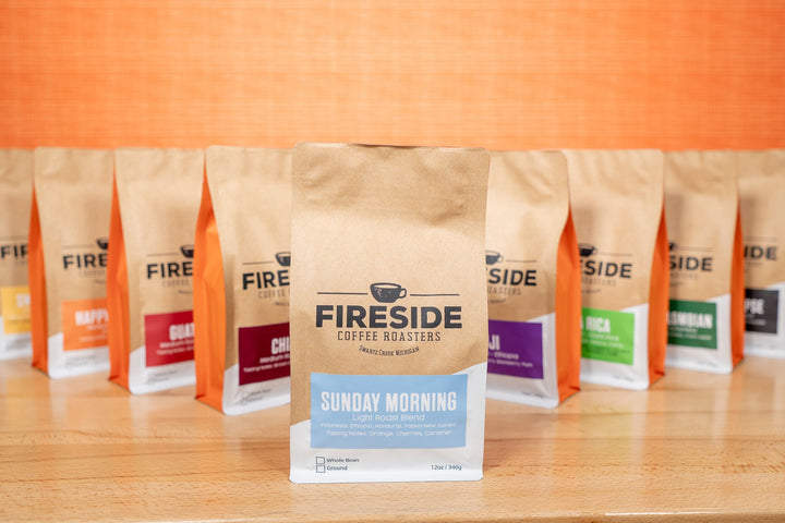 Bag of specialty roast coffee from Ethiopia with notes of Rich Flavors