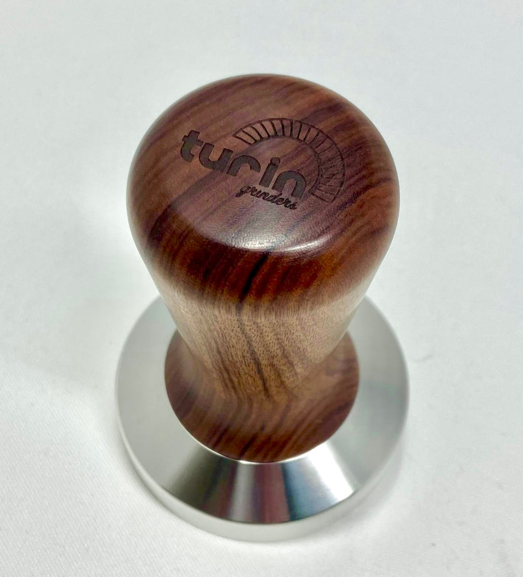 58mm Turin Branded Espresso Tamper - Wood Handle with Stainless Steel base
