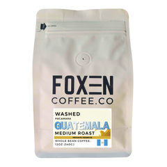 12-ounce whole-bean Foxen Guatemala Pacamara coffee bag