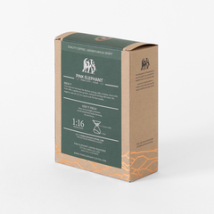 Angled rear view of the Pink Elephant Guatemala Huehuetenango package