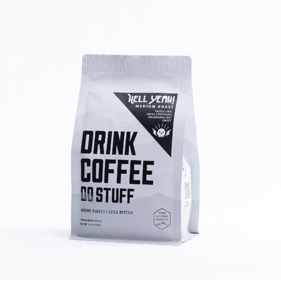 Bag of specialty roast coffee from Blend with notes of Chocolate