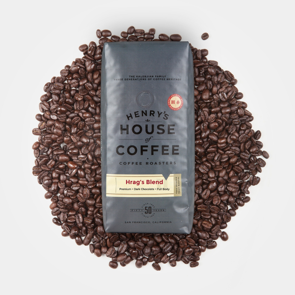 Bag of dark roast coffee from Ethiopia with notes of Rich Flavors