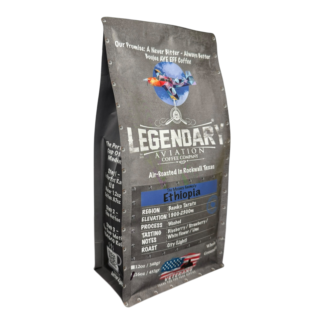 Bag of specialty roast coffee from Origin Unknown with notes of Rich Flavors