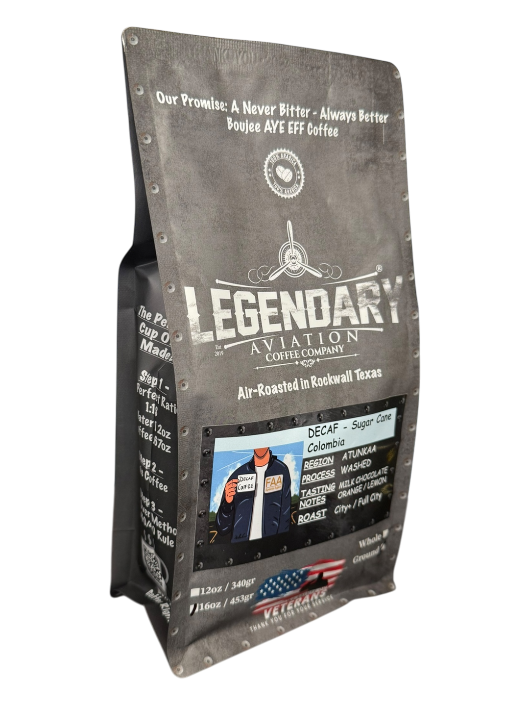Bag of specialty roast coffee from Origin Unknown with notes of Rich Flavors