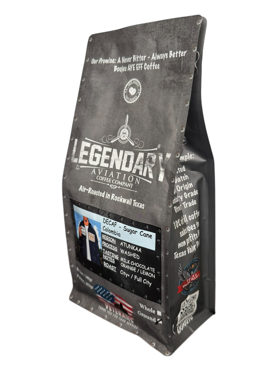 Bag of specialty roast coffee from Origin Unknown with notes of Rich Flavors