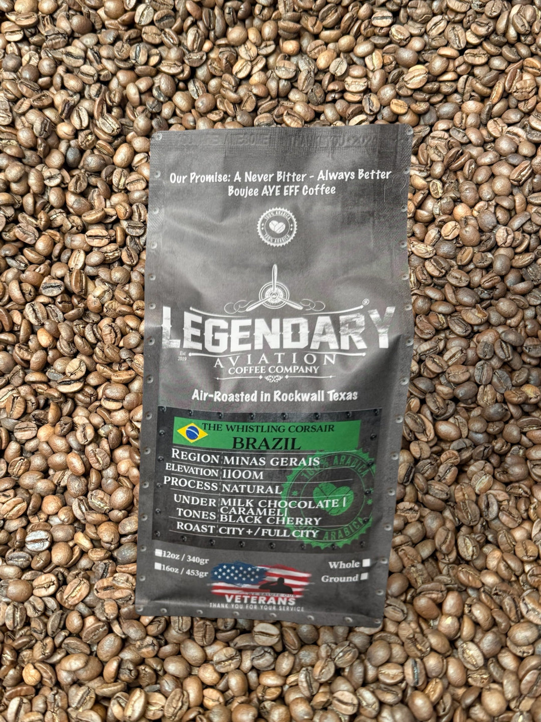 Bag of specialty roast coffee from Origin Unknown with notes of Rich Flavors