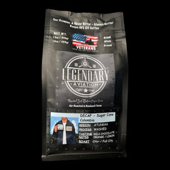 Legendary Aviation FAA Agent Colombia Sugarcane Decaf — Bag of specialty roast coffee from Origin Unknown with notes of Rich Flavors — image 5