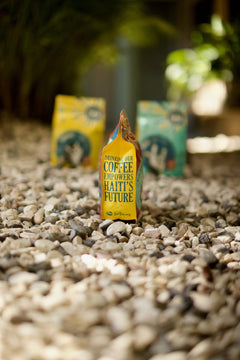 Yellow Sanctuary coffee bag pictured among other products in the Kafe Dondon gallery