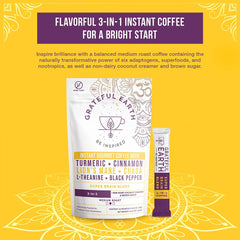 Grateful Earth Medium Roast Instant Mushroom Coffee — Bag of specialty roast coffee from Origin Unknown with notes of Rich Flavors — image 8