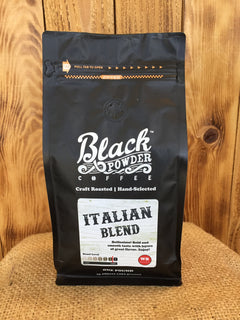 Italian Blend bag against a wooden background