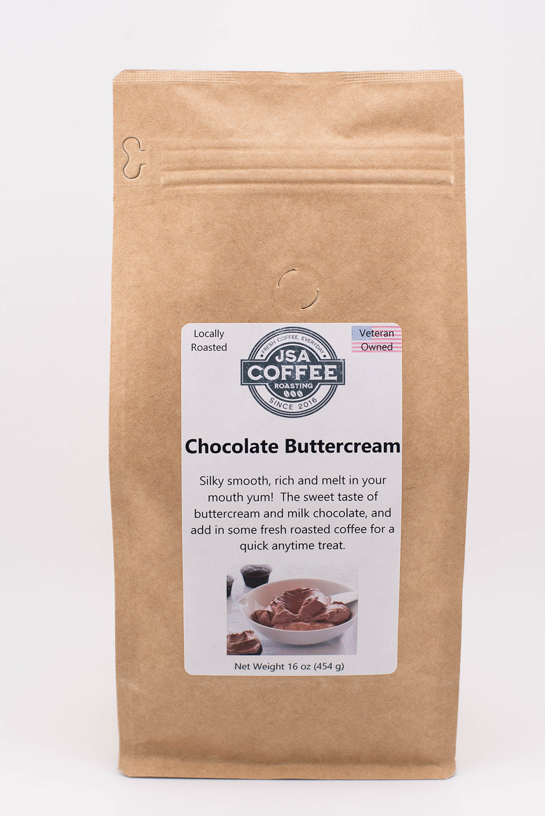 Bag of specialty roast coffee from Origin Unknown with notes of Chocolate
