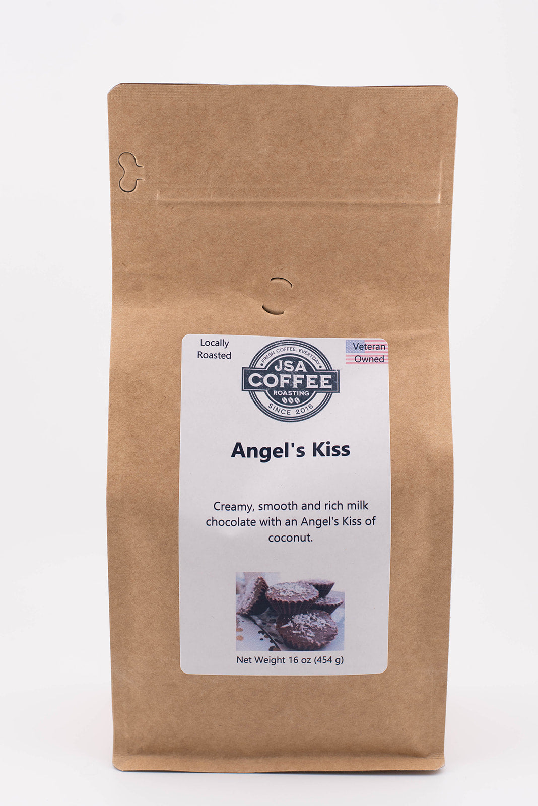 Bag of specialty roast coffee from Origin Unknown with notes of Chocolate