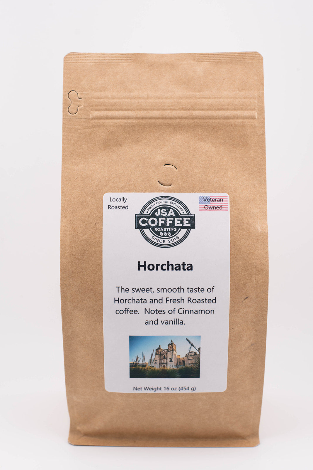 Bag of specialty roast coffee from Origin Unknown with notes of Rich Flavors