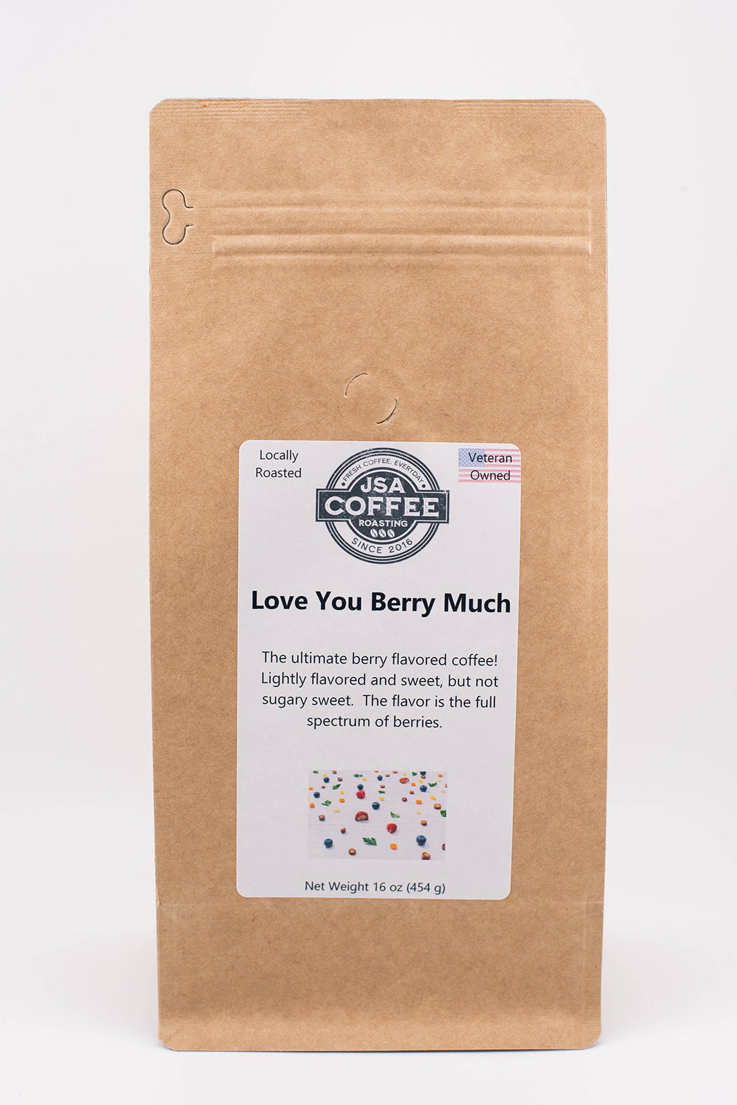 Bag of specialty roast coffee from Origin Unknown with notes of Fruity