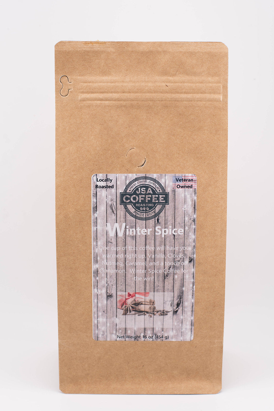 Bag of specialty roast coffee from Origin Unknown with notes of Rich Flavors