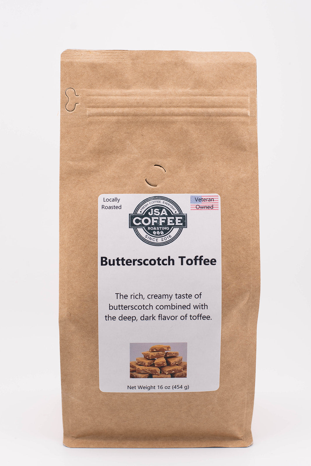 Bag of specialty roast coffee from Origin Unknown with notes of Rich Flavors