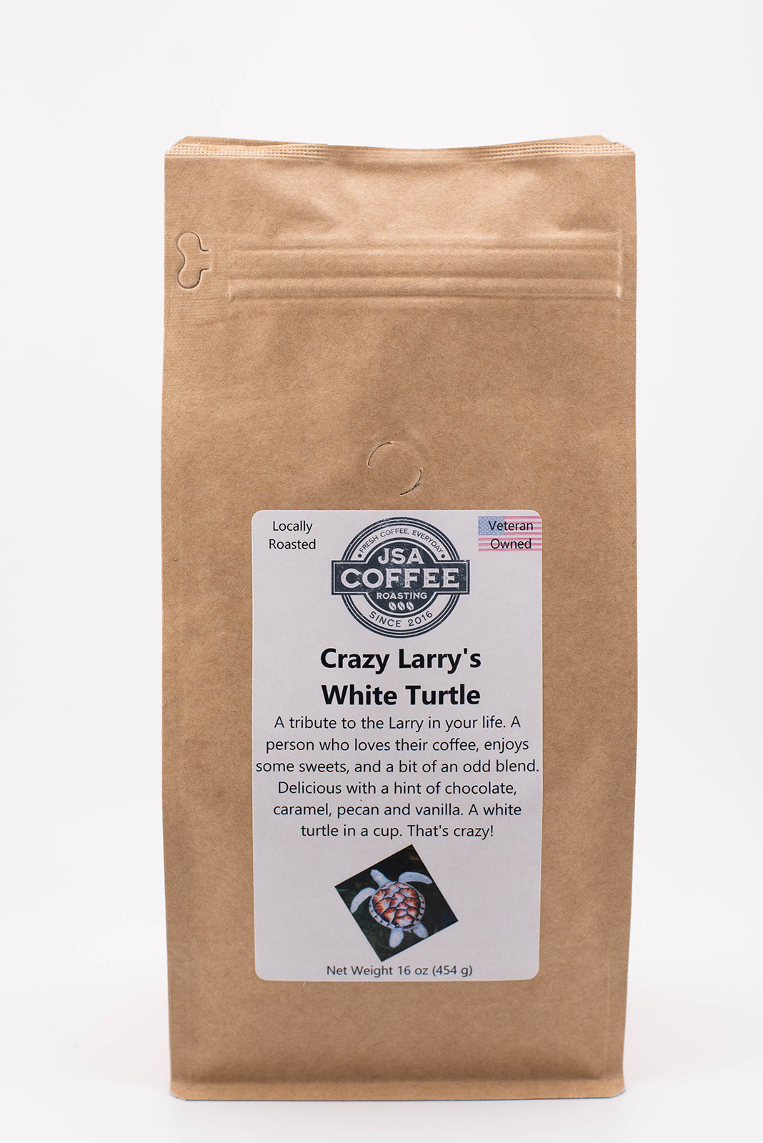 Bag of specialty roast coffee from Blend with notes of Chocolate