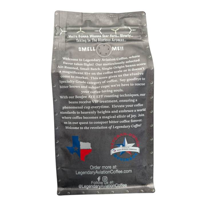 Bag of specialty roast coffee from Origin Unknown with notes of Rich Flavors