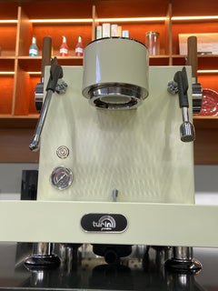 Turin MC3 espresso machine — steam and hot-water control detail 8