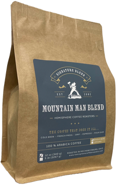 Brown Mountain Man Blend coffee bag with a dark front label — Mountain Man Light-Medium Coffee Blend gallery