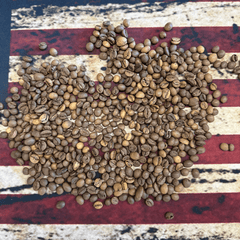 Coffee beans on an American flag background for MOAB coffee