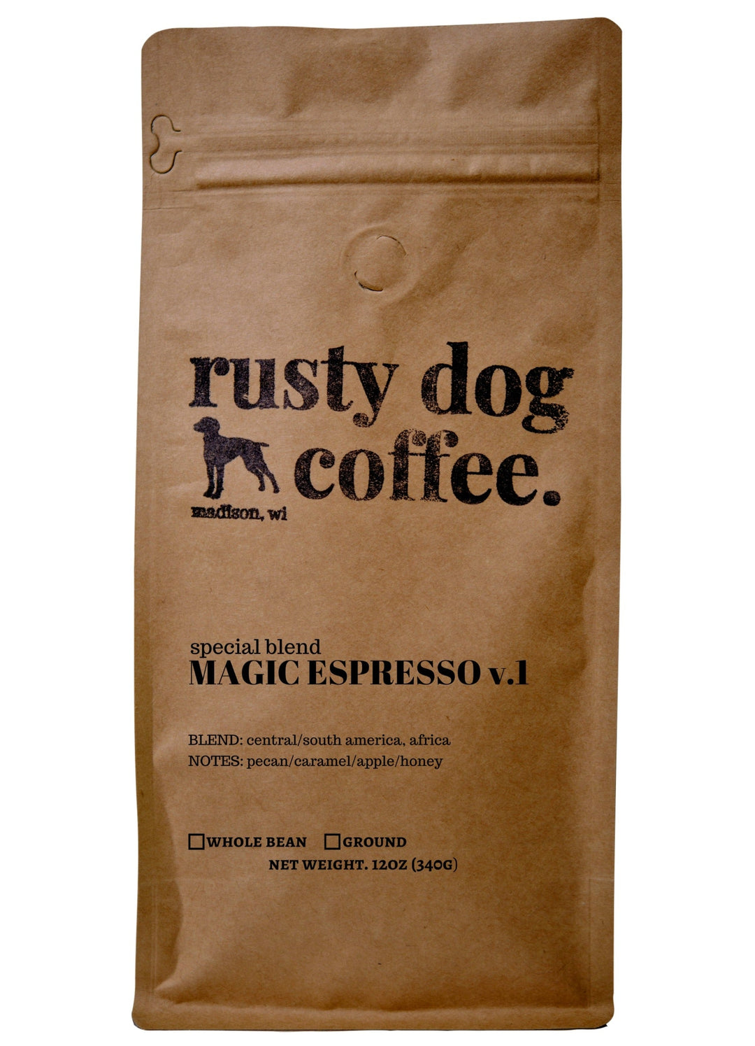 Bag of specialty roast coffee from Blend with notes of Rich Flavors