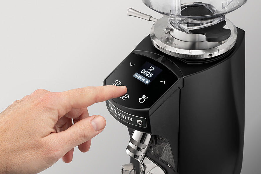 Mazzer Mini On Demand touch controls close-up