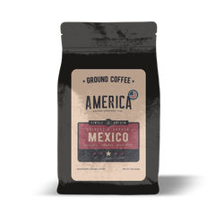 America Coffee Co. Organic Mexico Chiapas–Oaxaca Coffee ground-coffee package