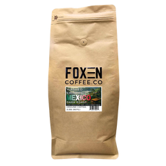 Foxen Mexico Chiapas Dark Roast coffee in a brown resealable bag — alternate front package photograph