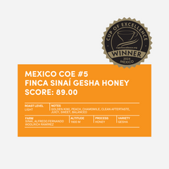 Bean & Bean Mexico COE #5 Honey Gesha — producer or origin detail, image 2