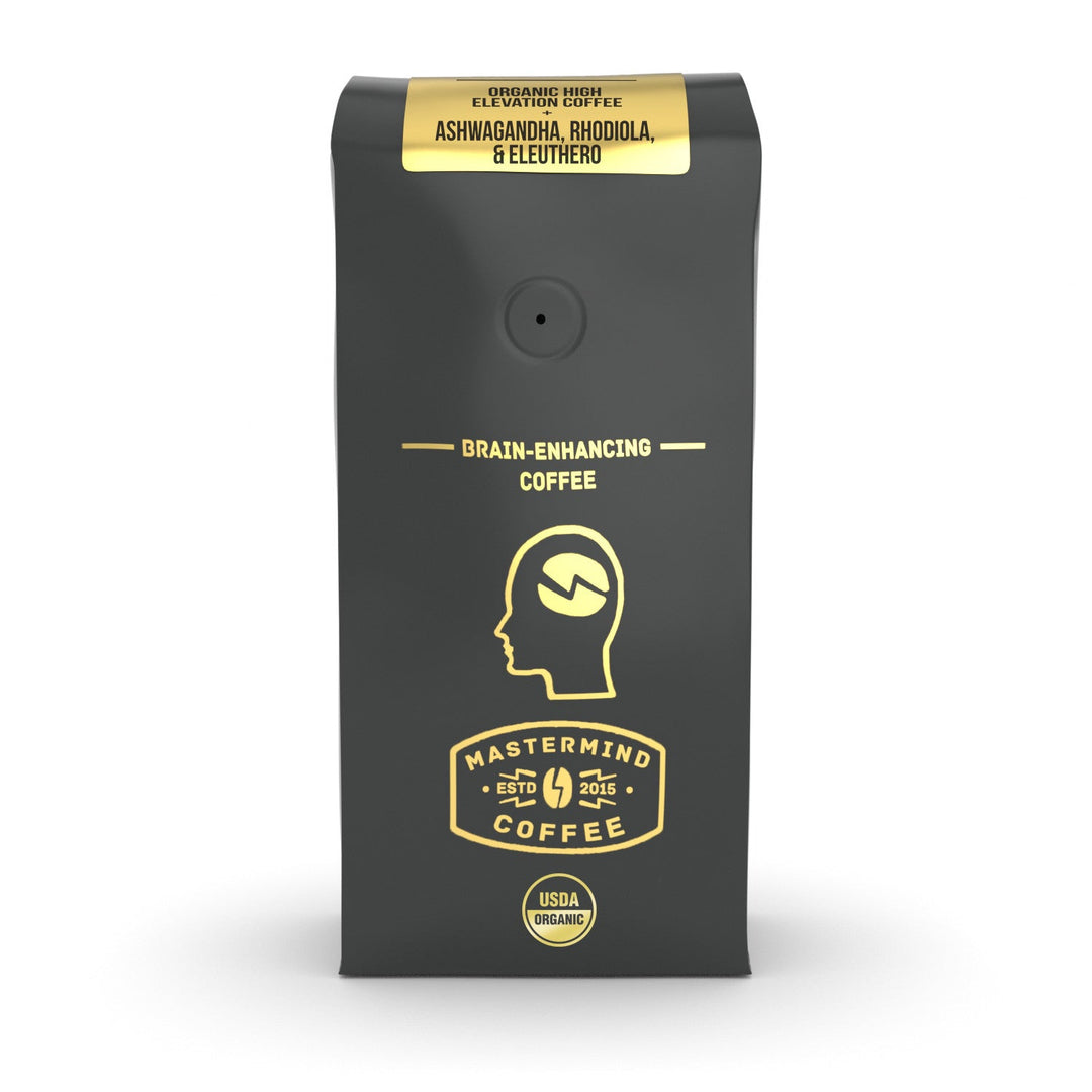 Mastermind Coffee Infinity Blend - Organic, Nootropic Infused High Elevation Coffee with Ashwagandha, Rhodiola, and Eleuthero - Premium Roast Ground Coffee for Drip