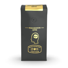 Tall Mastermind Morning Fog Lifter bag with yellow product label