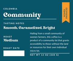 East View Community Colombia coffee release label artwork