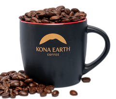 Kona Earth coffee and mug gift set detail