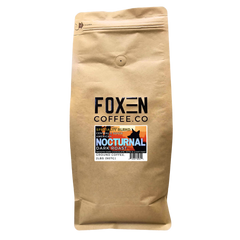 Foxen Nocturnal Blend Dark Roast coffee in a brown resealable bag — alternate front package photograph