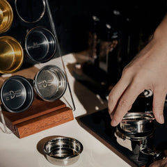 Multi-function coffee tamping station detail