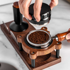 Lab-style coffee bean storage rack detail