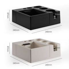 Lab-style coffee bean storage rack detail