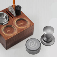 Lab-style coffee bean storage rack detail