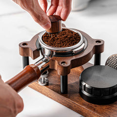 Lab-style coffee bean storage rack detail
