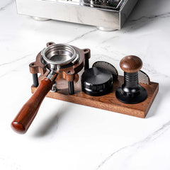 Lab-style coffee bean storage rack detail