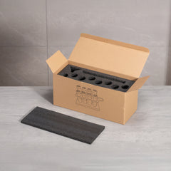 Lab-style coffee bean storage rack detail
